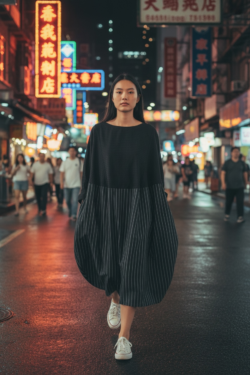 Shima-Moyou Dress (charcoal)