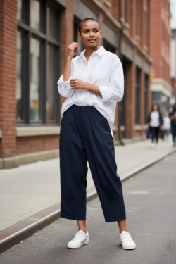 Shima-Moyou Navy Pants